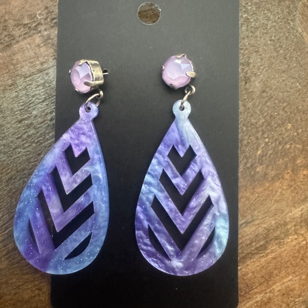 Purple Teardrop Earrings